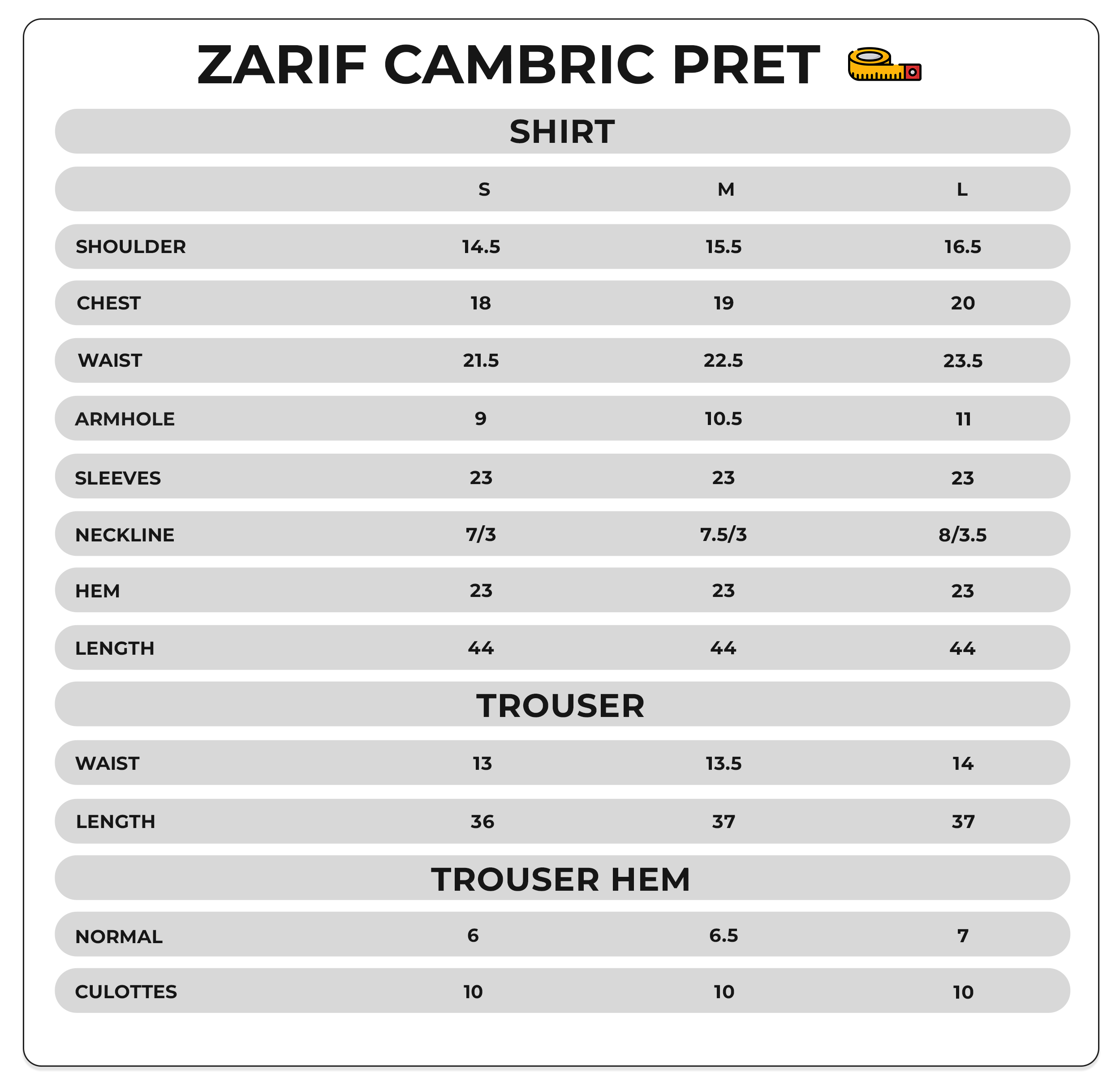 Size Chart Image