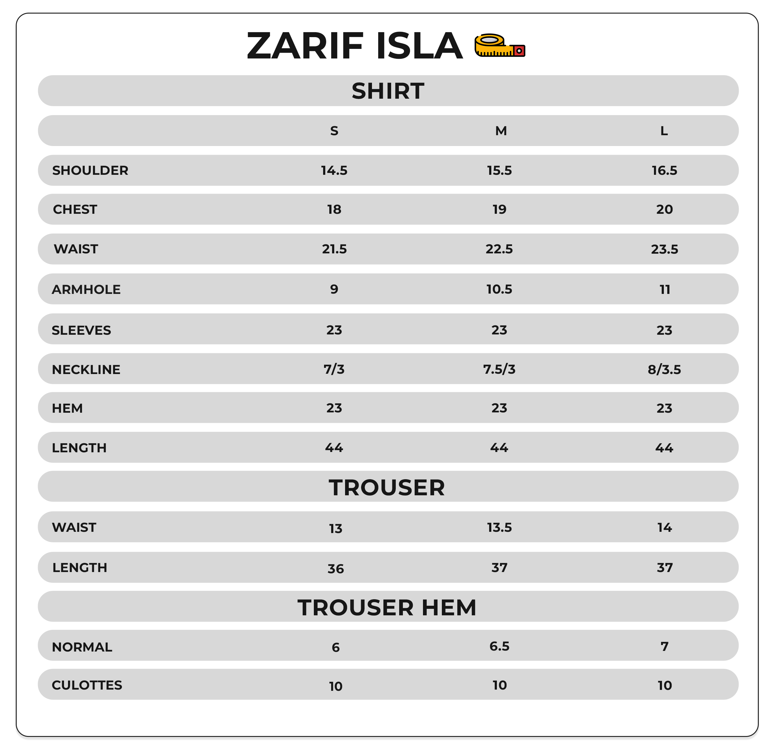 Size Chart Image