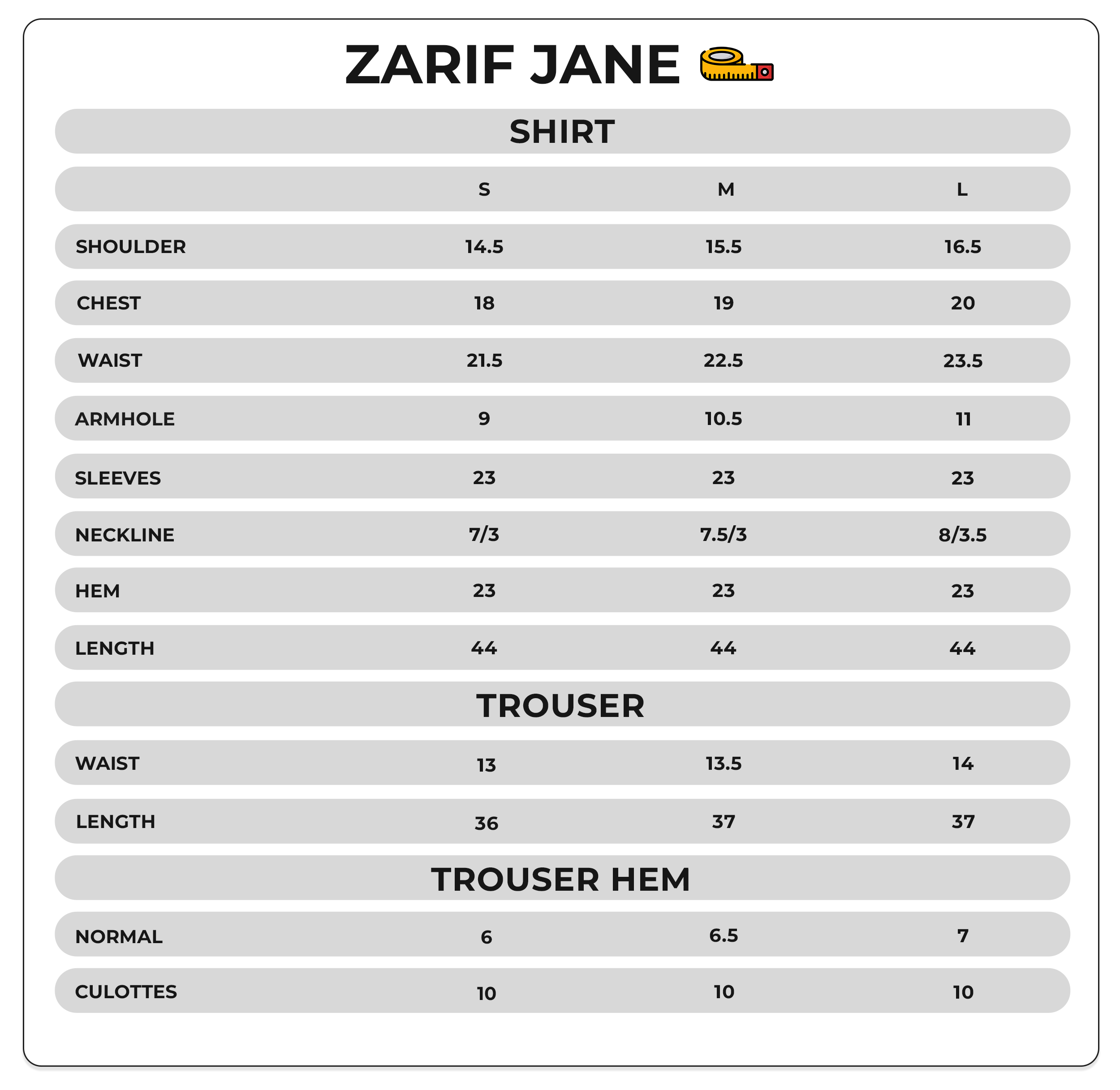 Size Chart Image