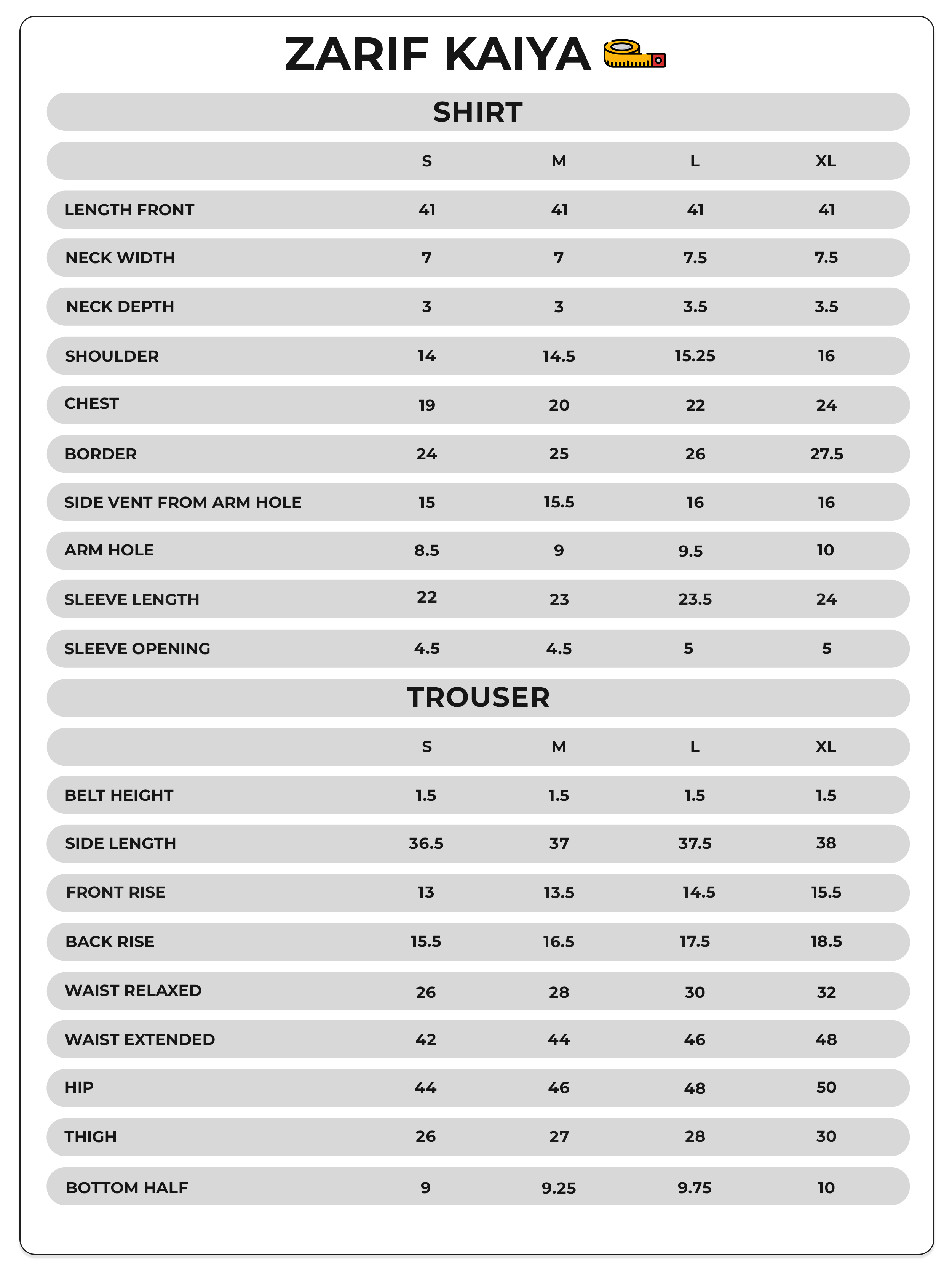 Size Chart Image