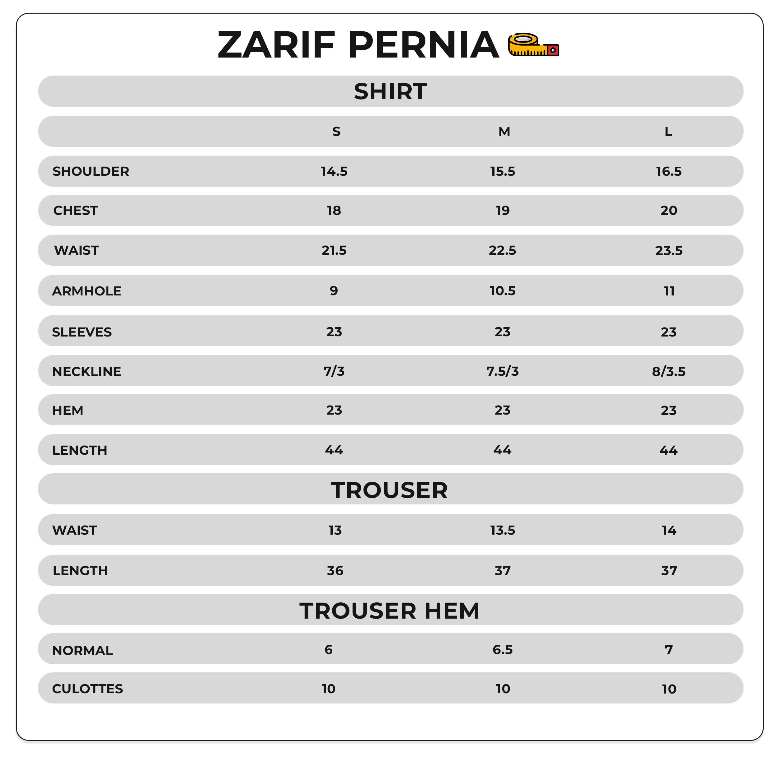 Size Chart Image