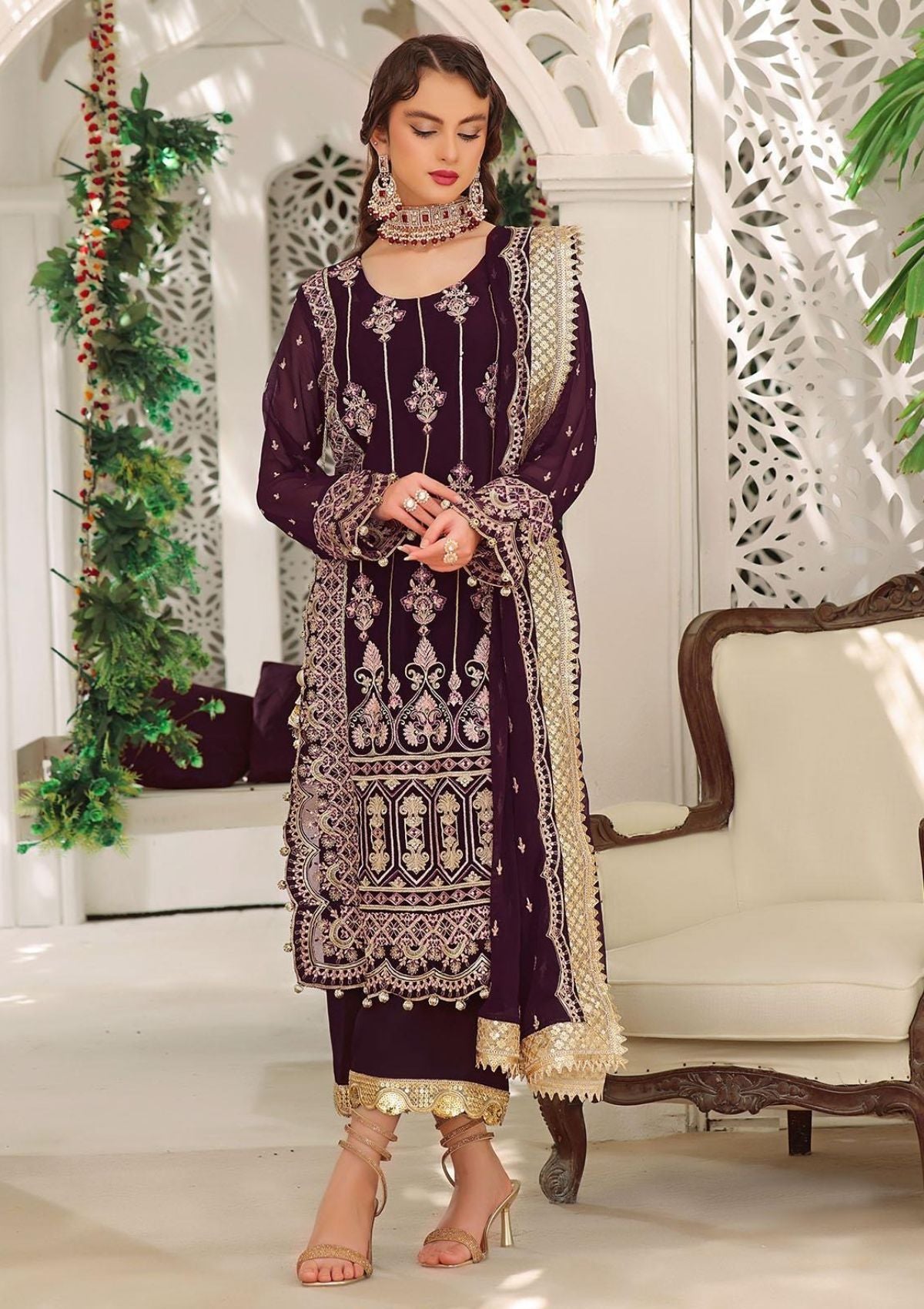 Formal Collection - Awwal - Aaina - Luxury Chiffon - AW#4 - Dilaab