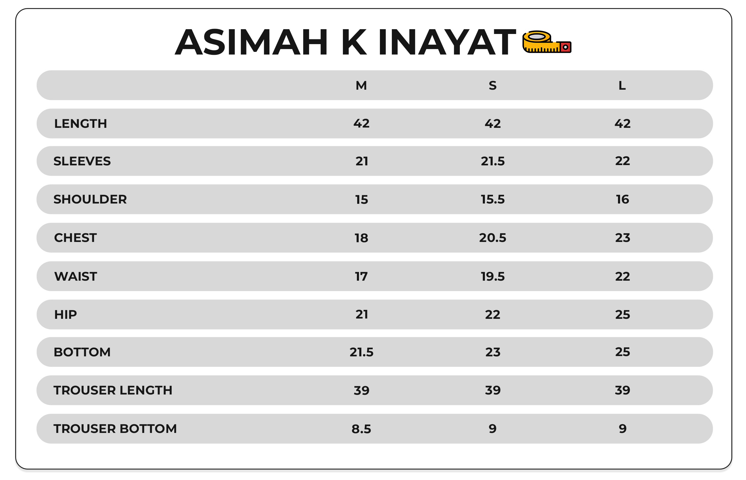 Size Chart Image