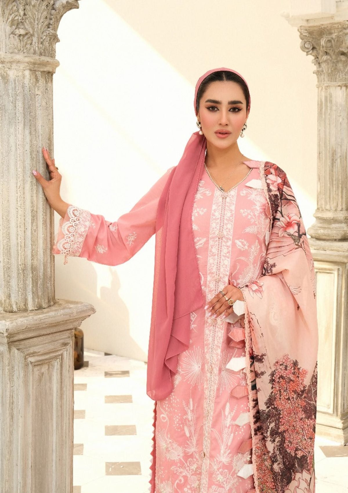 Lawn Collection - Eshaal Mishkaat - Zaib un Nisa - D#2B - Saffron