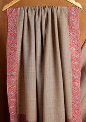 Pashmina Kashmiri Border Shawl D#120 - Brown