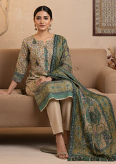 Winter - Riwaj - Printed Pashmina - 3 Pcs Suit - D#03 - L Skin