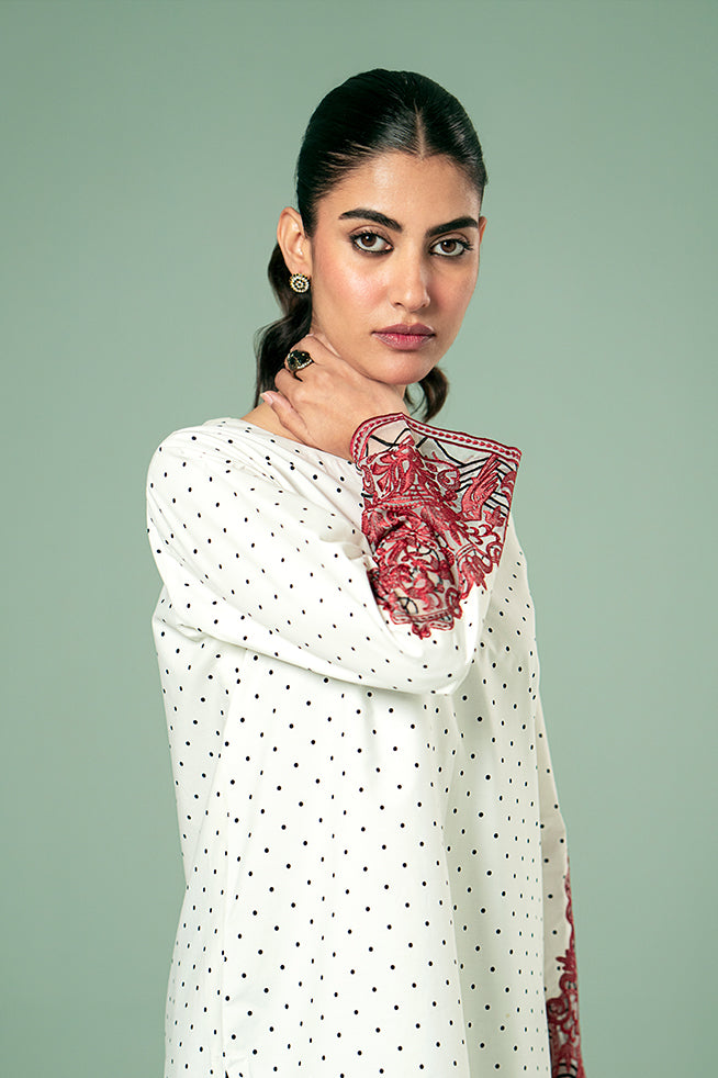 Pret Collection - Fozia Khalid - Basics Vol 3 - Polka Dot Statement Kurta