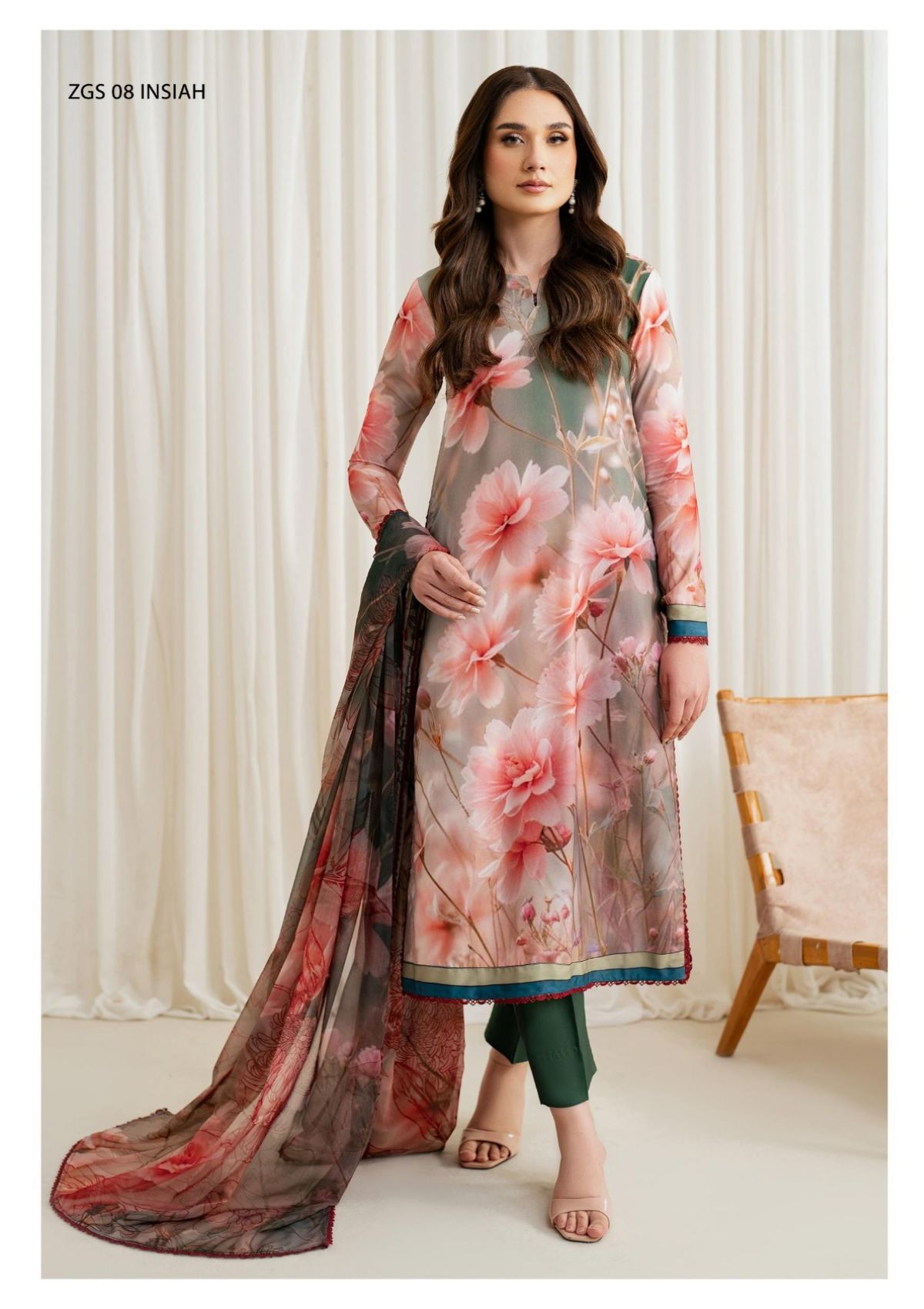 Winter Collection - Zarif - Prints - Georgette Silk - D#08 - Insiah