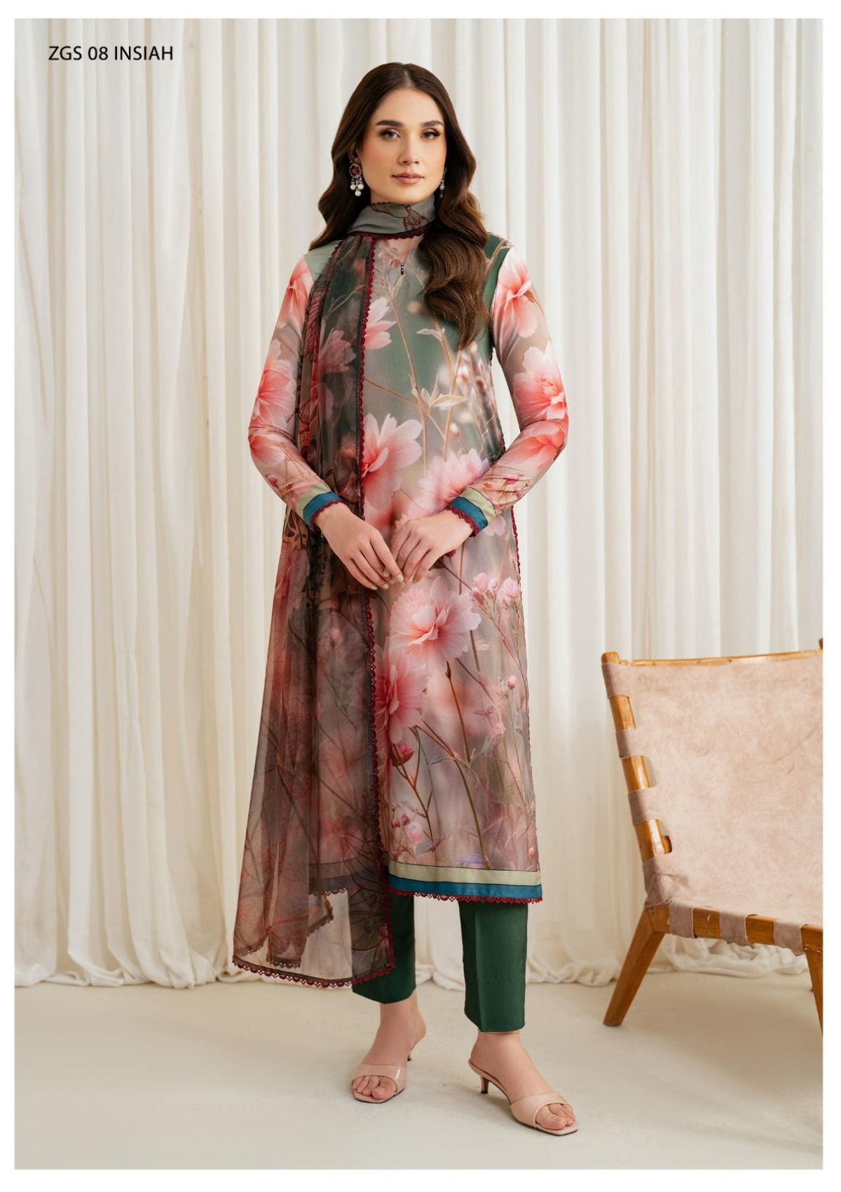 Winter Collection - Zarif - Prints - Georgette Silk - D#08 - Insiah