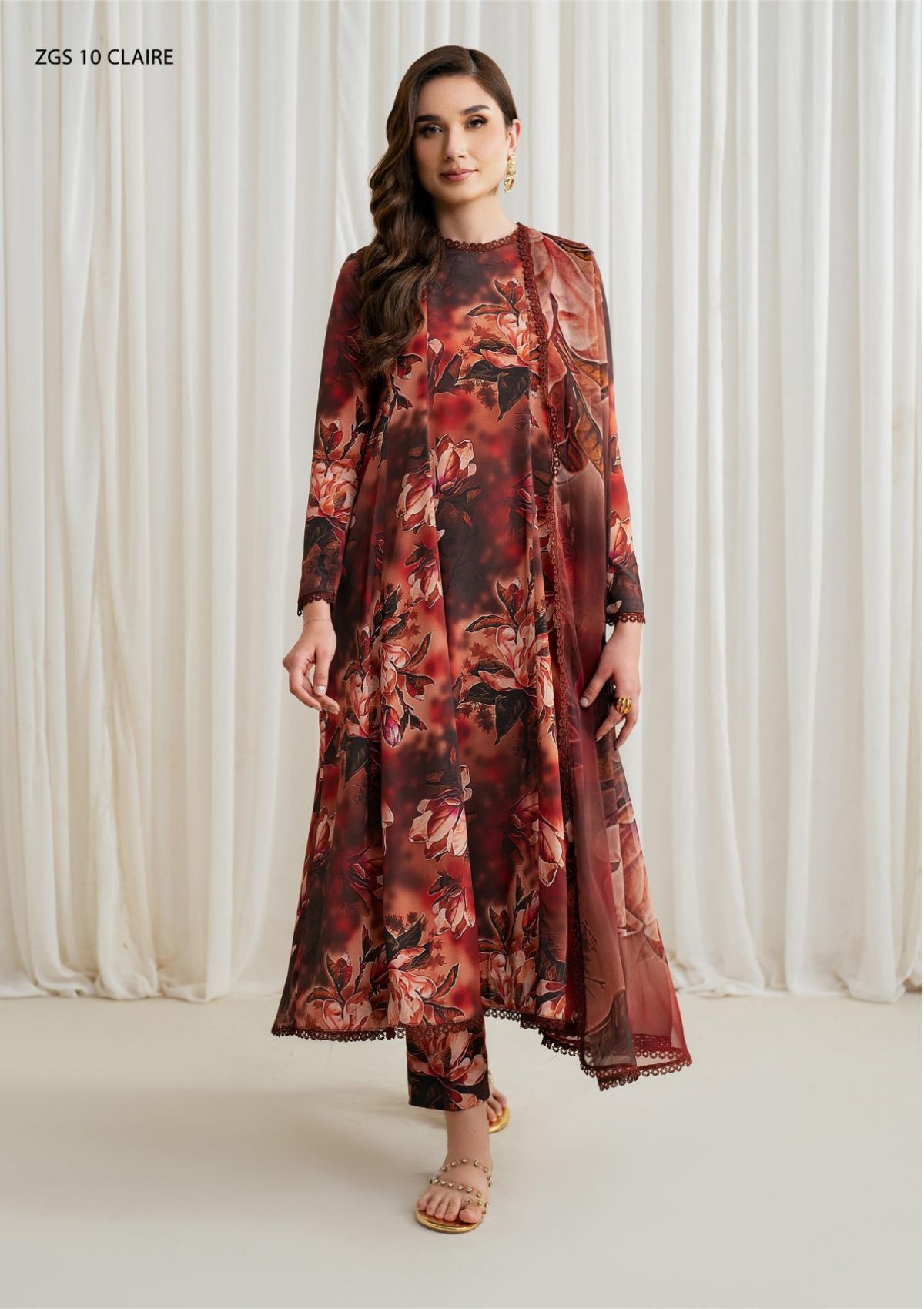 Winter Collection - Zarif - Prints - Georgette Silk - D#10 - Claire