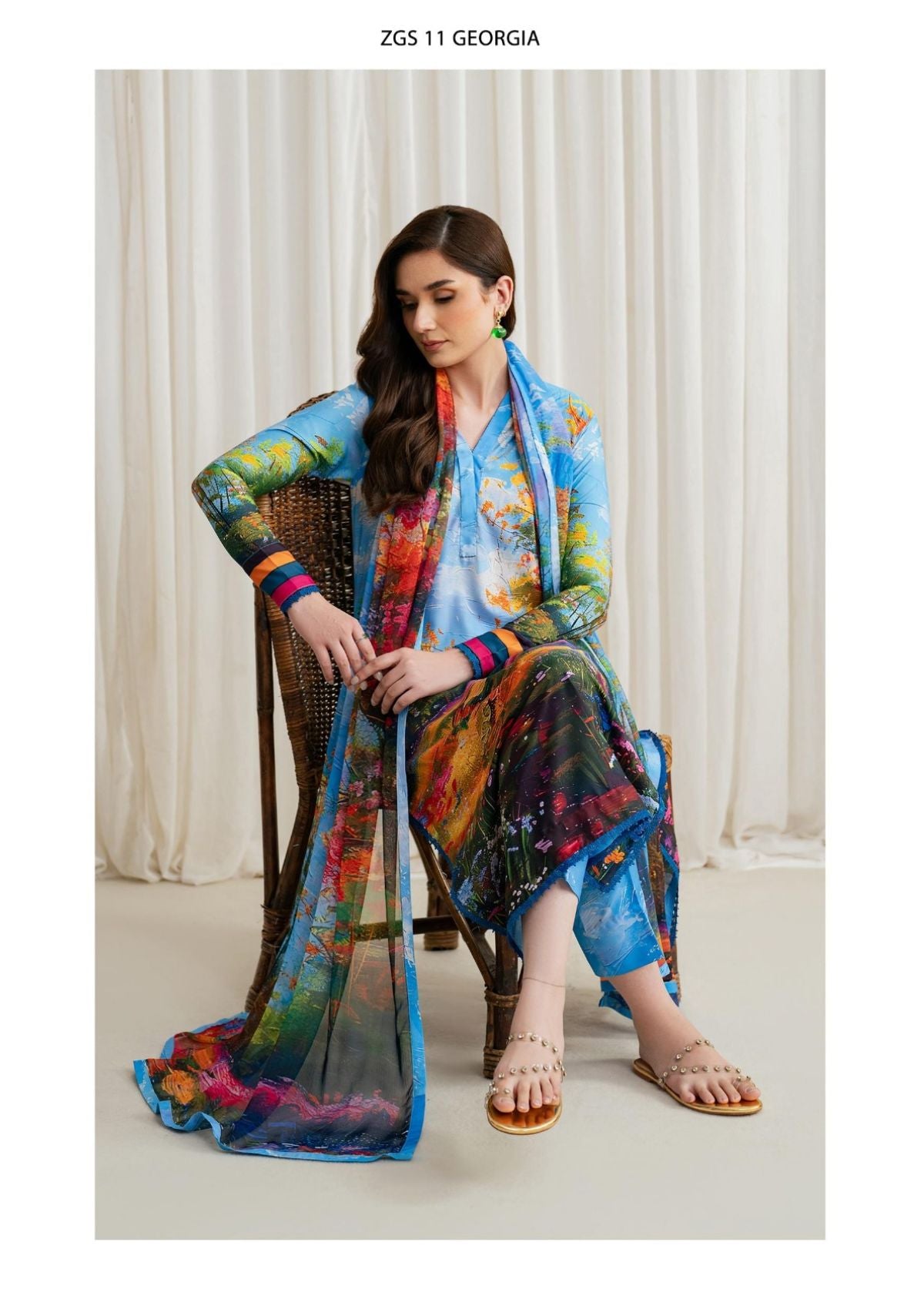 Winter Collection - Zarif - Prints - Georgette Silk - D#11 - Georgia