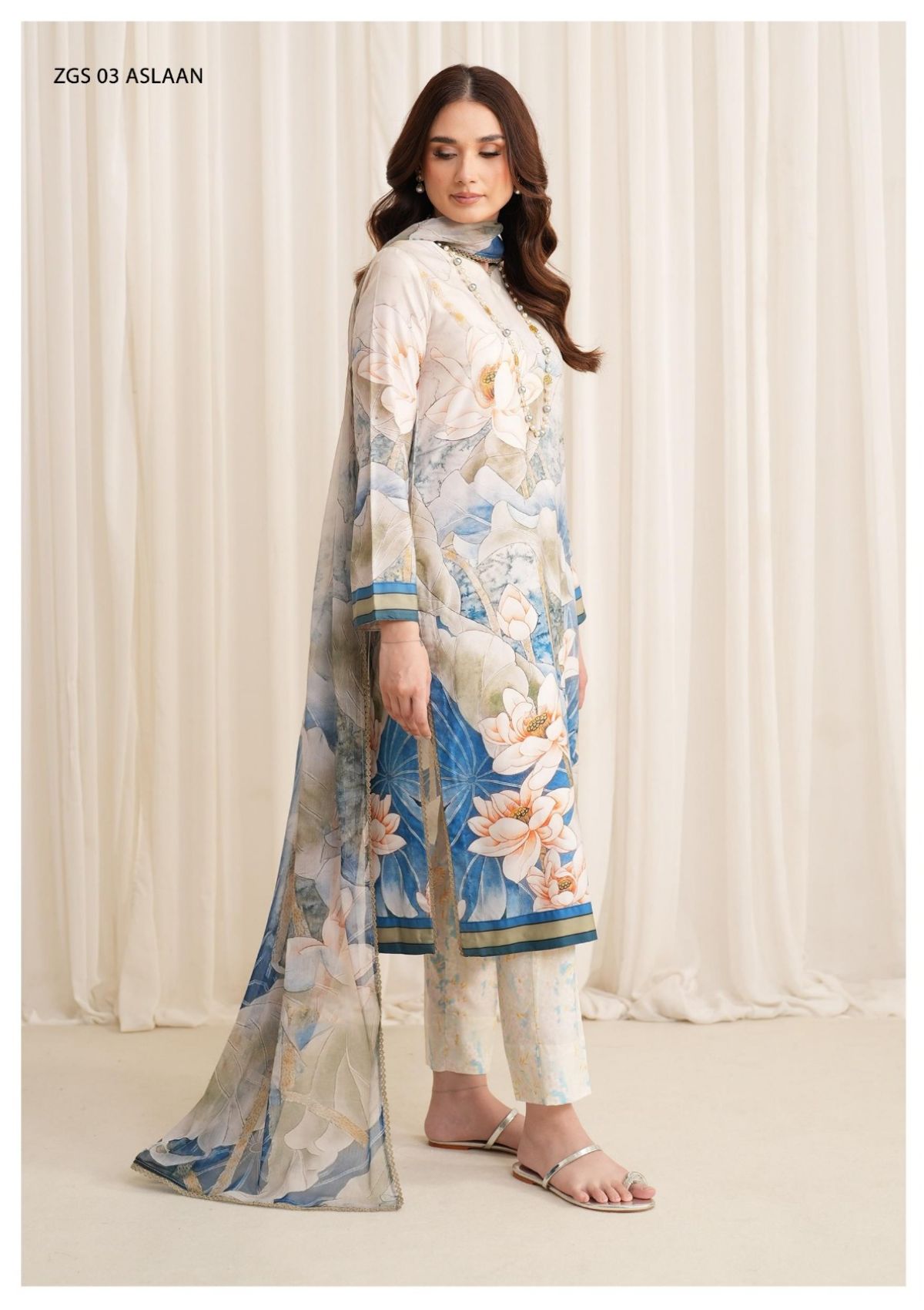 Winter Collection - Zarif - Prints - Georgette Silk - D#03 - Aslaan