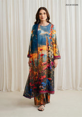 Winter Collection - Zarif - Prints - Georgette Silk - D#04 - Ocean