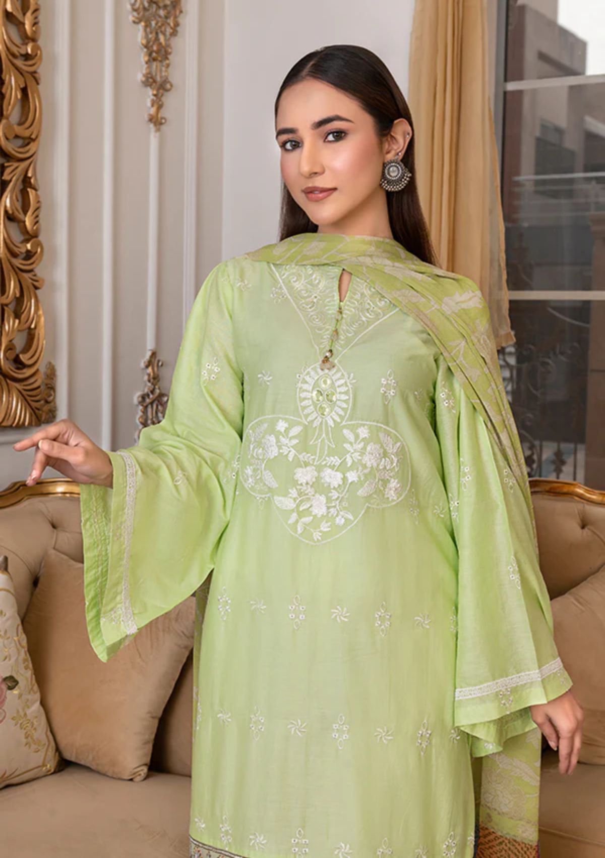 Lawn Collection - Noor Jahan - Rang-E-Noor - Chikankari - RN#5 - A Green