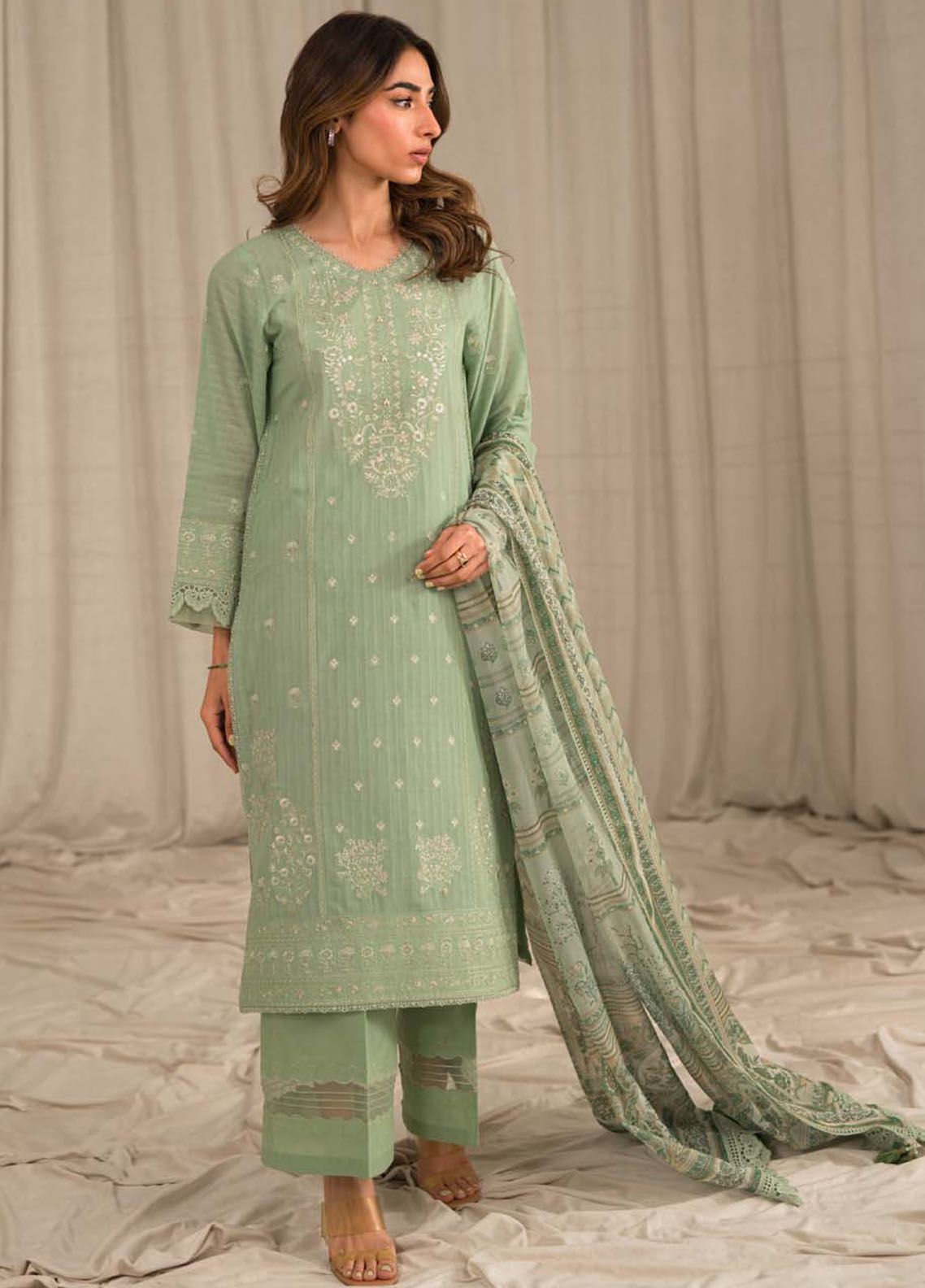 Lawn Collection - Sahar - Mirage - Embroidered - SML24#04 - Green