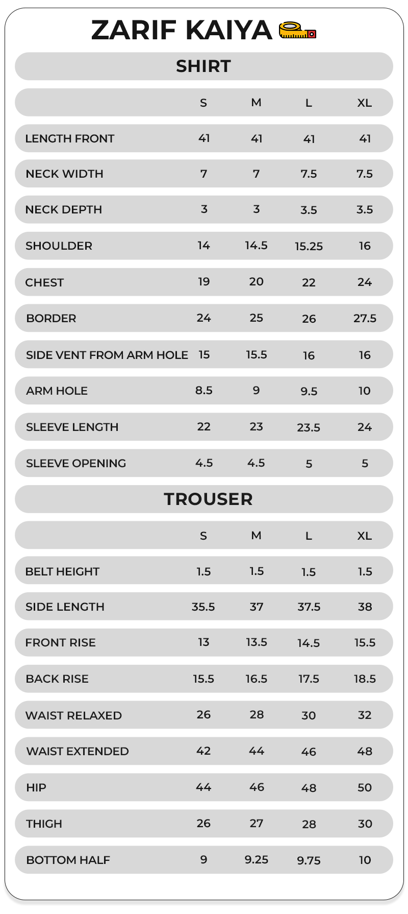 Size Chart Image