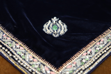 Winter Collection - Kashmiri Tanka - Velvet Shawl With Tilla Border - Work 1