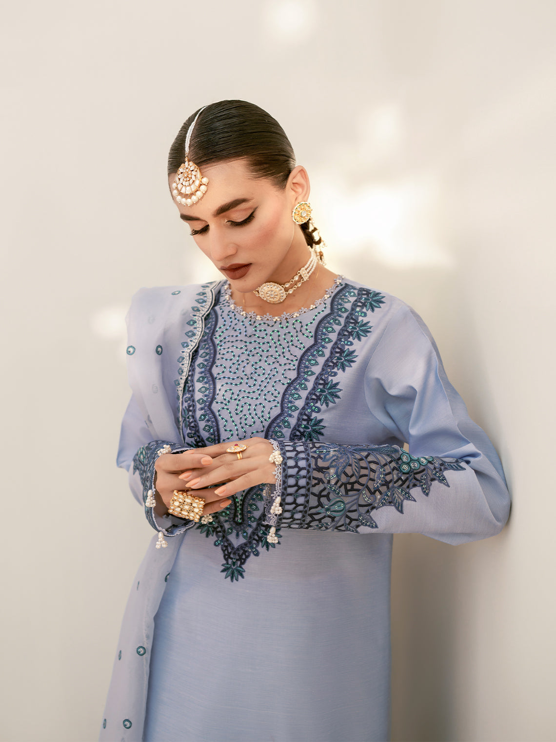 Formal Collection - Fozia Khalid - Elayne Festive - Heather Blue