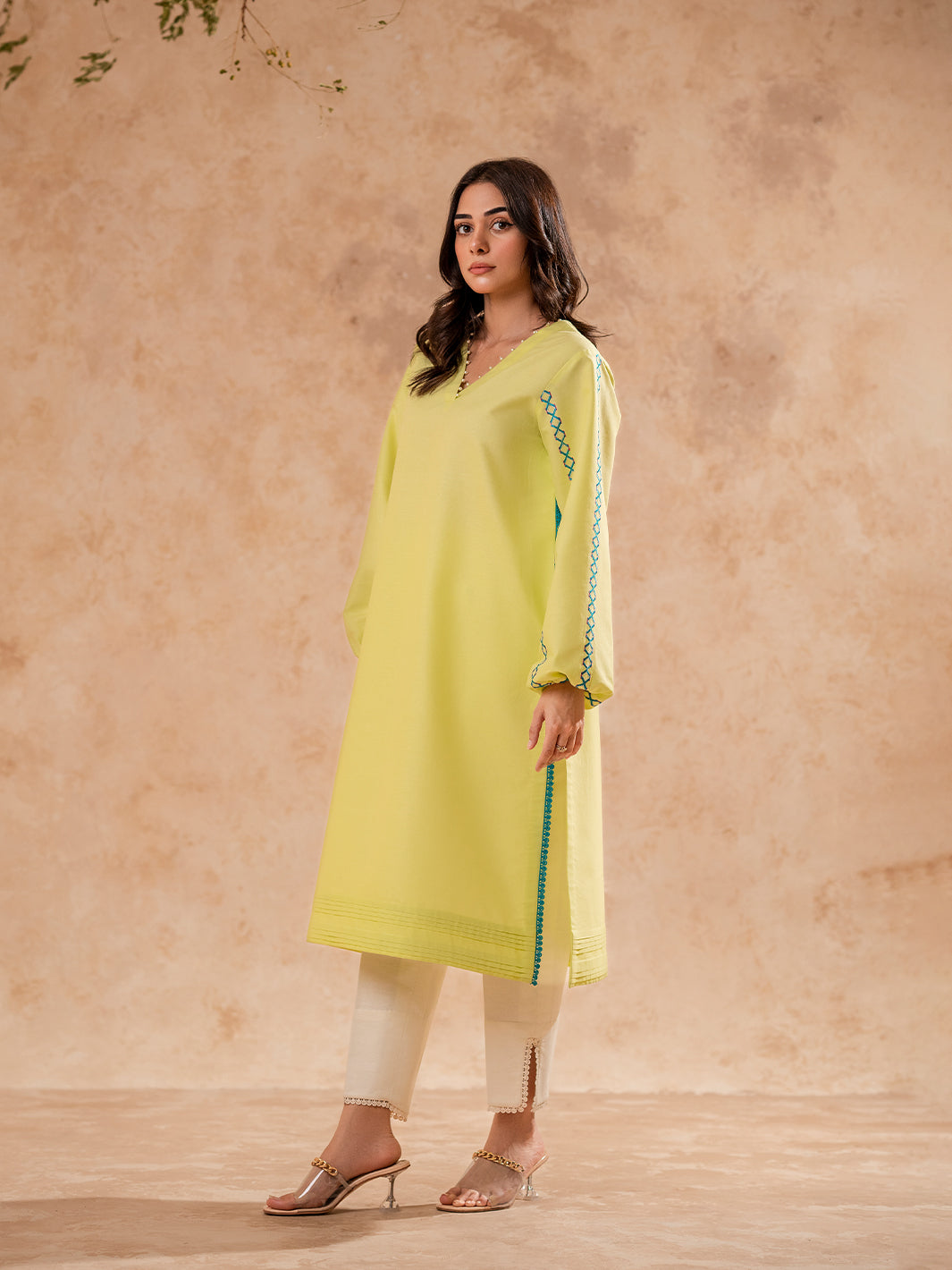 Pret Collection - Fozia Khalid - Basics - Lime Green Tunic