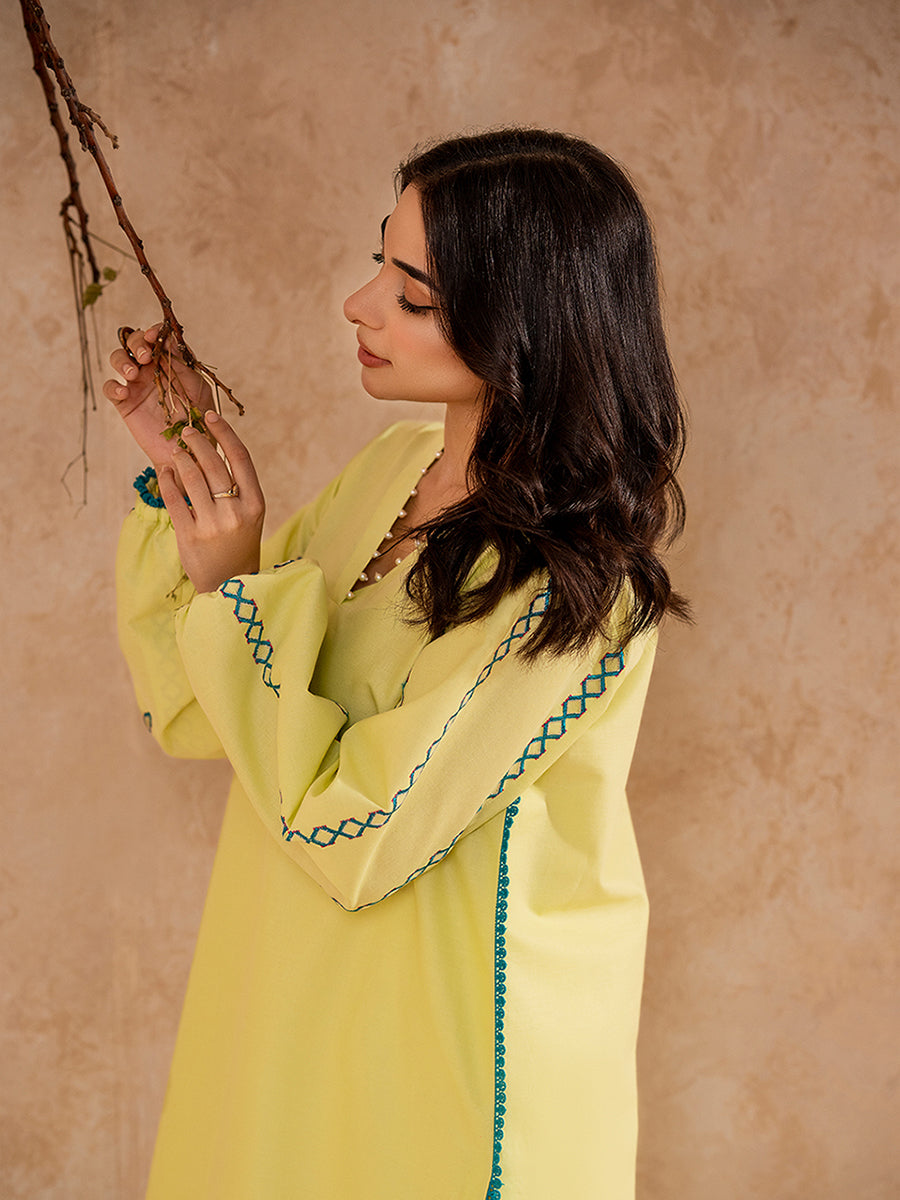 Pret Collection - Fozia Khalid - Basics - Lime Green Tunic