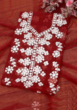 Fancy Collection - Net Gota Work Mirror 2pcs - D#2 (D Maroon-9) Saleem Fabrics Traditions