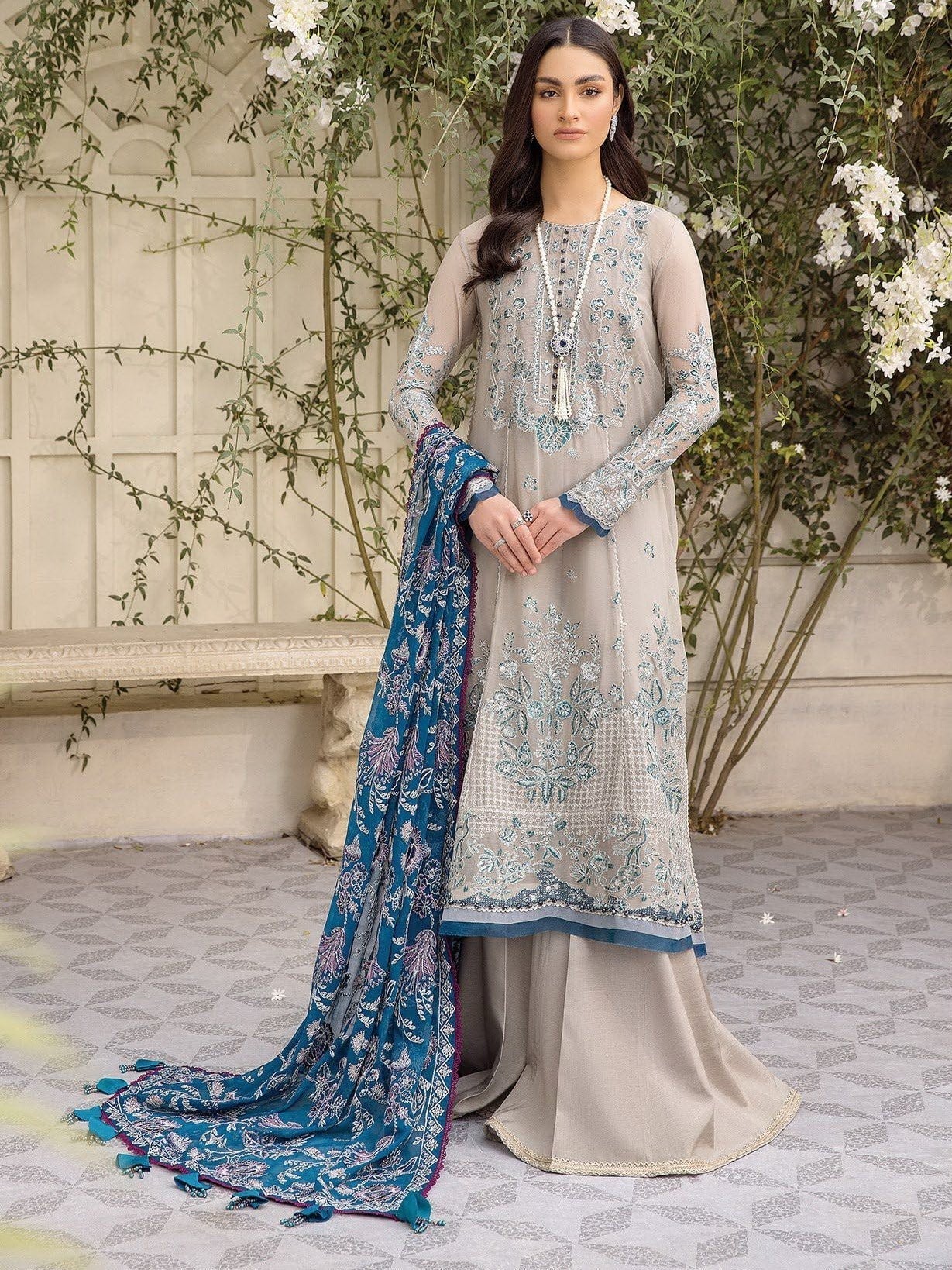 Formal Collection - Xenia - Ishya - Luxury - D#05 - Neelfiya available at Saleem Fabrics Traditions