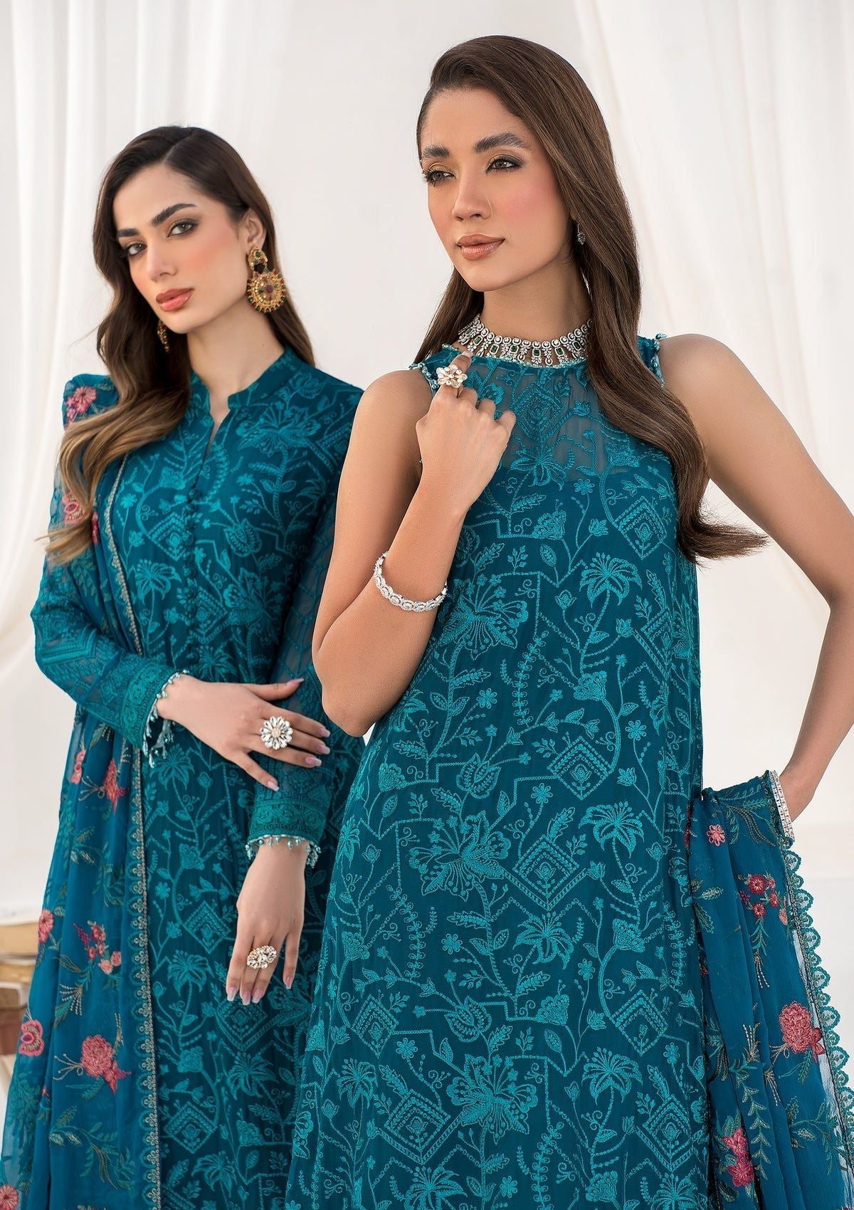 Formal Collection - Zarif - La Celeste - Luxury - ZLC#03 (GARDENIA) available at Saleem Fabrics Traditions