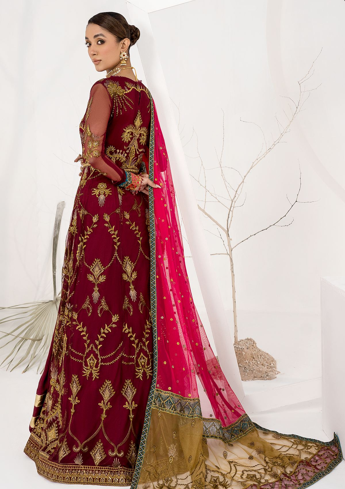 Formal Collection - Zarif - La Celeste - Luxury - ZLC#04 (BURNT ROSE) available at Saleem Fabrics Traditions
