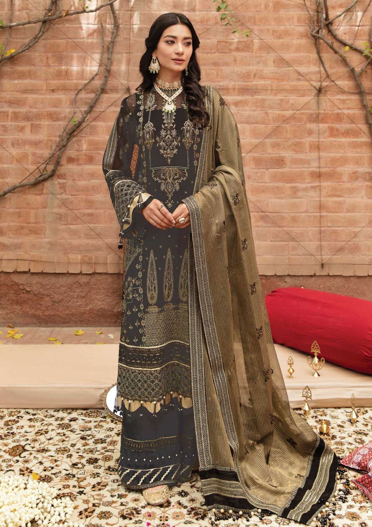 Formal Dress - Afrozeh - Ayzel Sangat - Hema - D#3 available at Saleem Fabrics Traditions