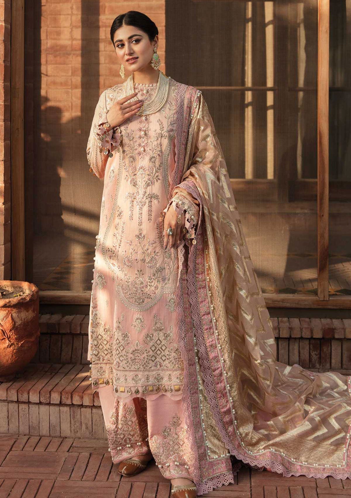 Formal Dress - Afrozeh - Ayzel Sangat - Roshan Ara - D#10 available at Saleem Fabrics Traditions