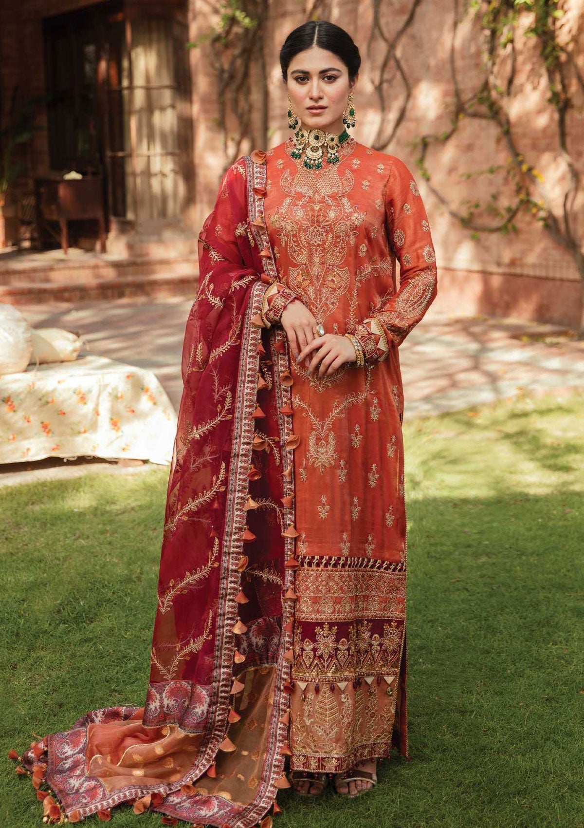 Formal Dress - Afrozeh - Ayzel Sangat - Ruqaiya - D#2 available at Saleem Fabrics Traditions