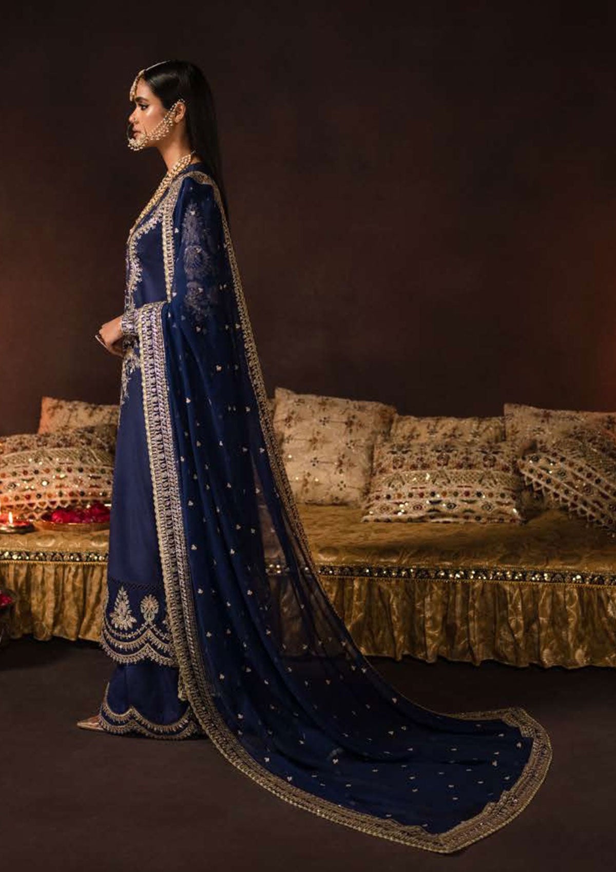 Formal Dress - Afrozeh - Divani - Silk - AS#001 (Maya) available at Saleem Fabrics Traditions