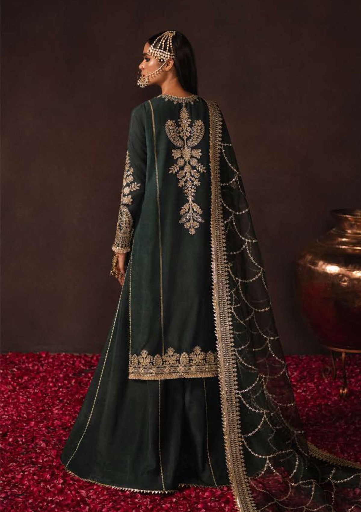 Formal Dress - Afrozeh - Divani - Silk - AS#003 (Miraka) available at Saleem Fabrics Traditions