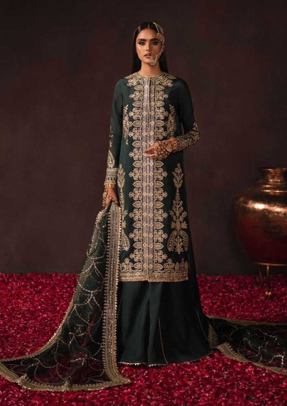 Formal Dress - Afrozeh - Divani - Silk - AS#003 (Miraka) available at Saleem Fabrics Traditions