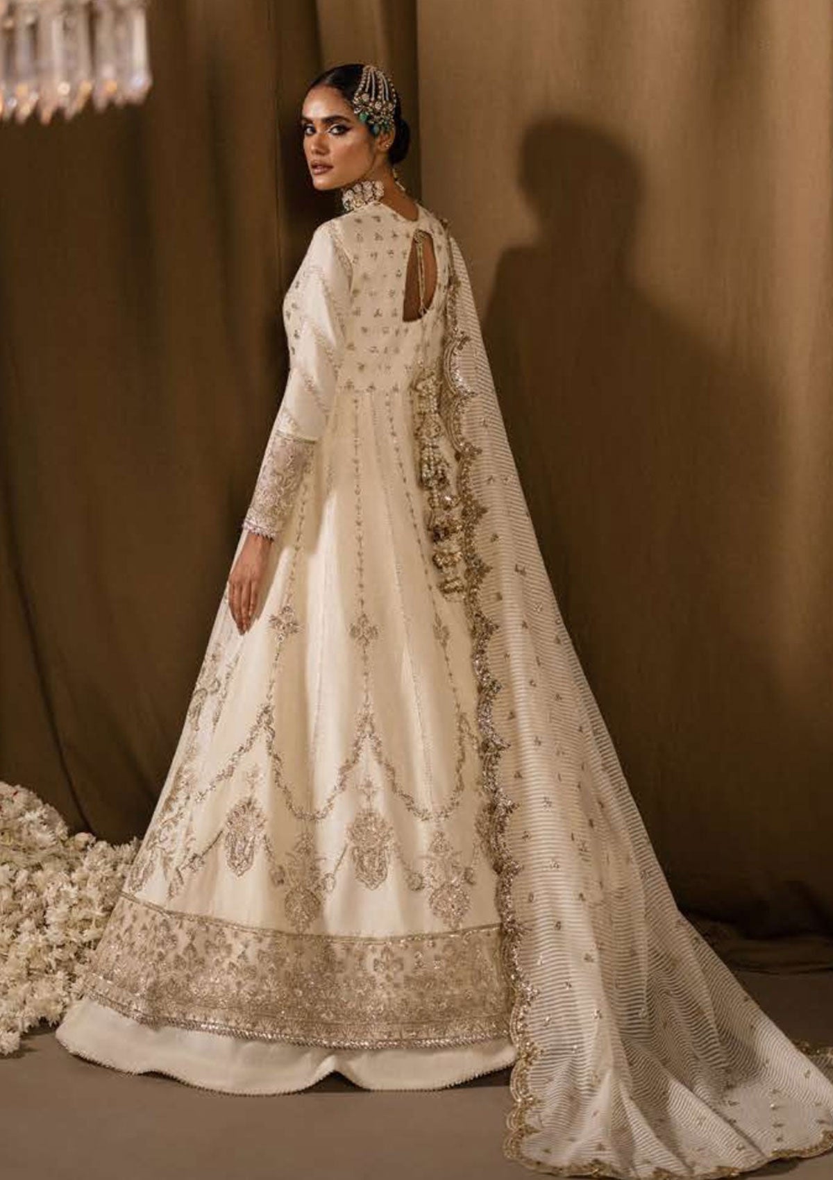 Formal Dress - Afrozeh - Divani - Silk - AS#004 (Saaz) available at Saleem Fabrics Traditions
