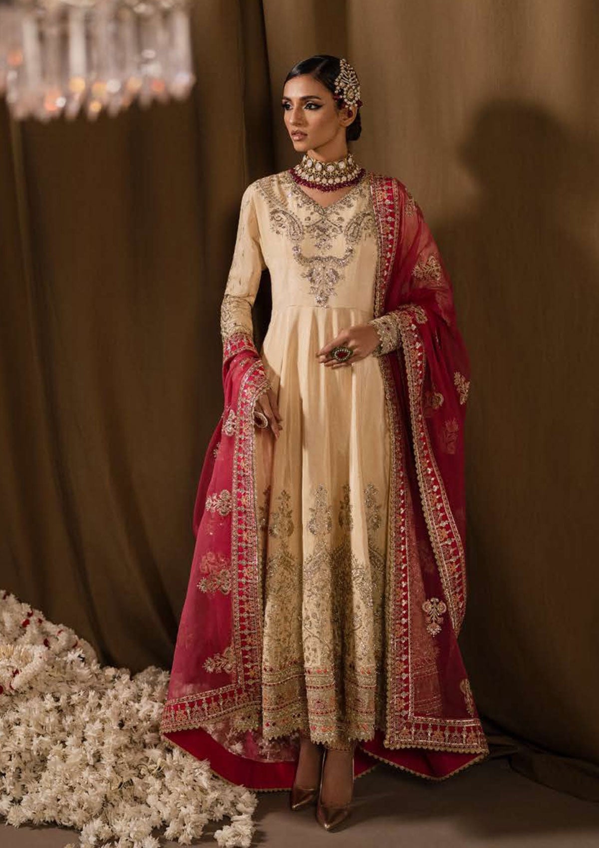 Formal Dress - Afrozeh - Divani - Silk - AS#005 (Raqs) available at Saleem Fabrics Traditions