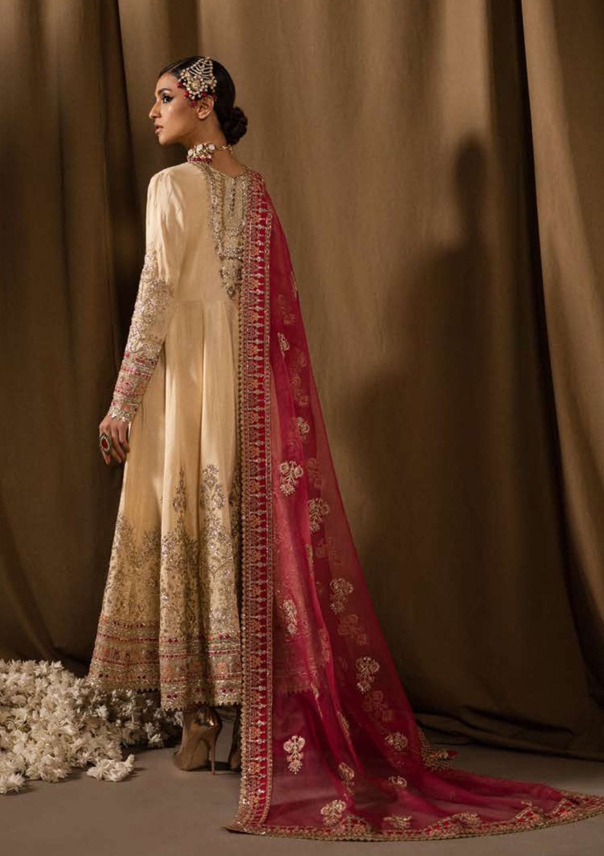 Formal Dress - Afrozeh - Divani - Silk - AS#005 (Raqs) available at Saleem Fabrics Traditions