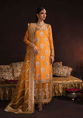 Formal Dress - Afrozeh - Divani - Silk - AS#006 (Amaltas) available at Saleem Fabrics Traditions