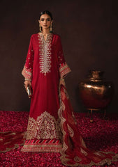 Formal Dress - Afrozeh - Divani - Silk - AS#007 (Mushk) available at Saleem Fabrics Traditions