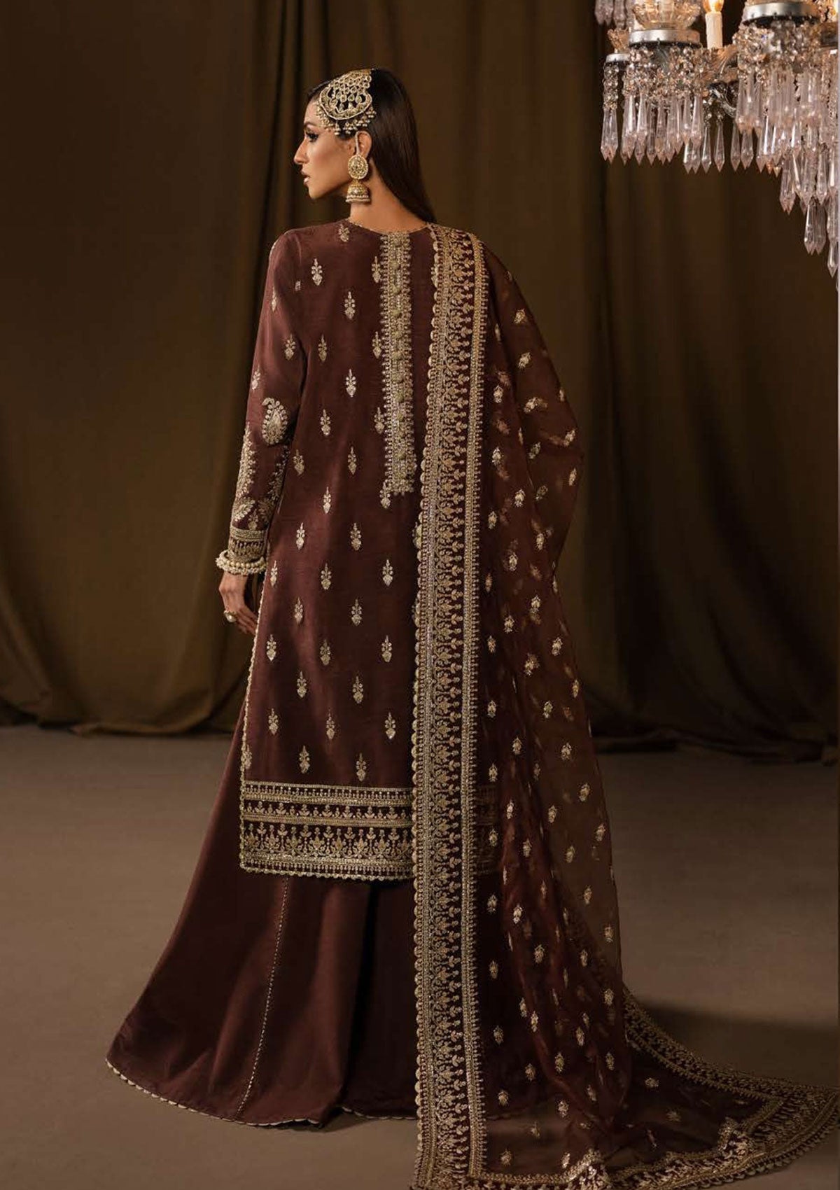 Formal Dress - Afrozeh - Divani - Silk - AS#010 (Nafees) available at Saleem Fabrics Traditions