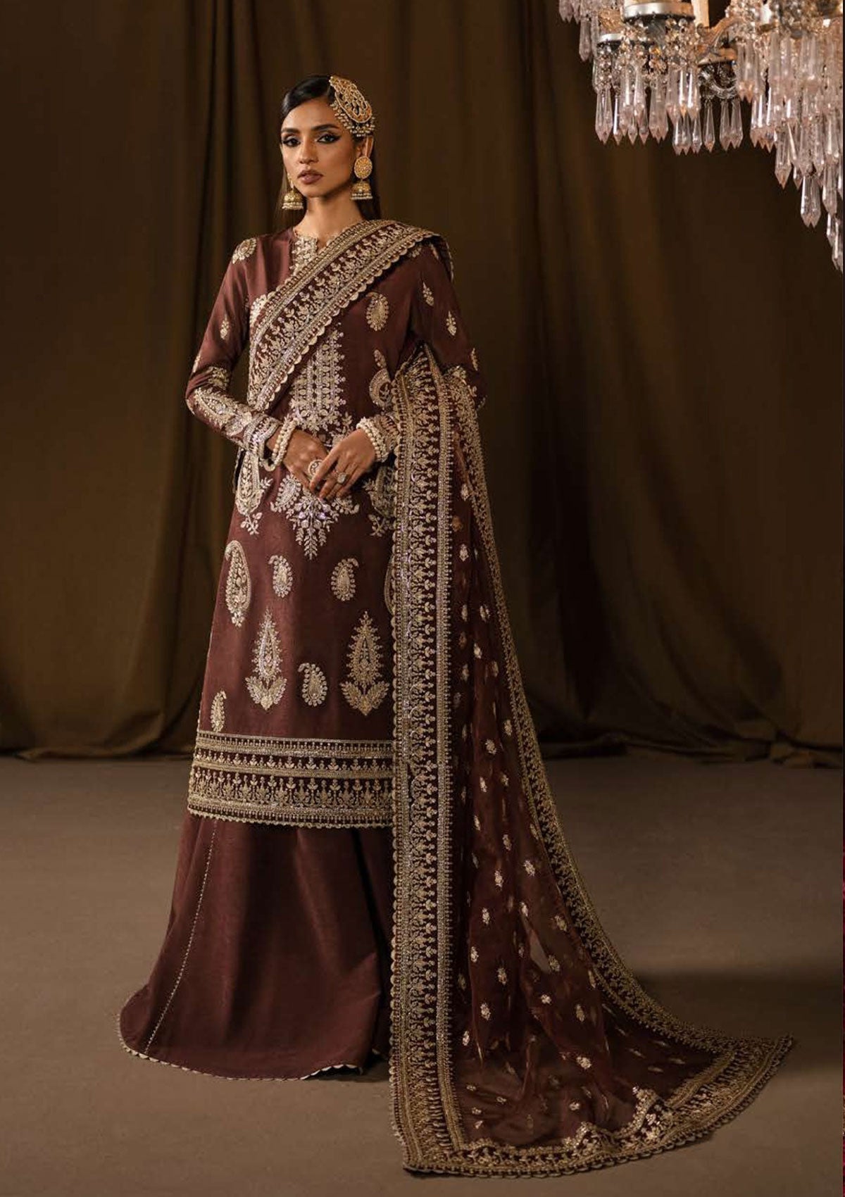 Formal Dress - Afrozeh - Divani - Silk - AS#010 (Nafees) available at Saleem Fabrics Traditions