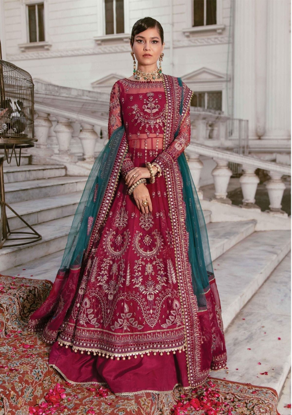 Formal Dress - Afrozeh - La Fuchsia - Majestic Reine - D#03 available at Saleem Fabrics Traditions