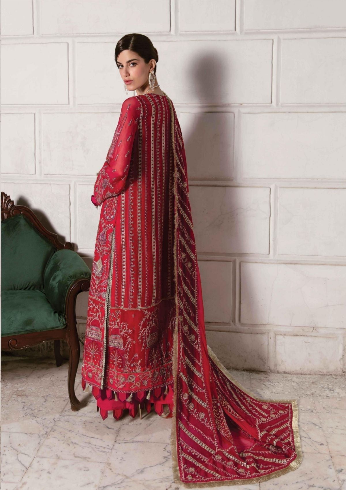 Formal Dress - Afrozeh - La Fuchsia - Roseate Belle - D#06 available at Saleem Fabrics Traditions
