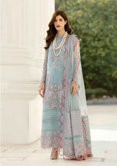 Formal Dress - Afrozeh - La Fuchsia - Serene Sky - D#10 available at Saleem Fabrics Traditions