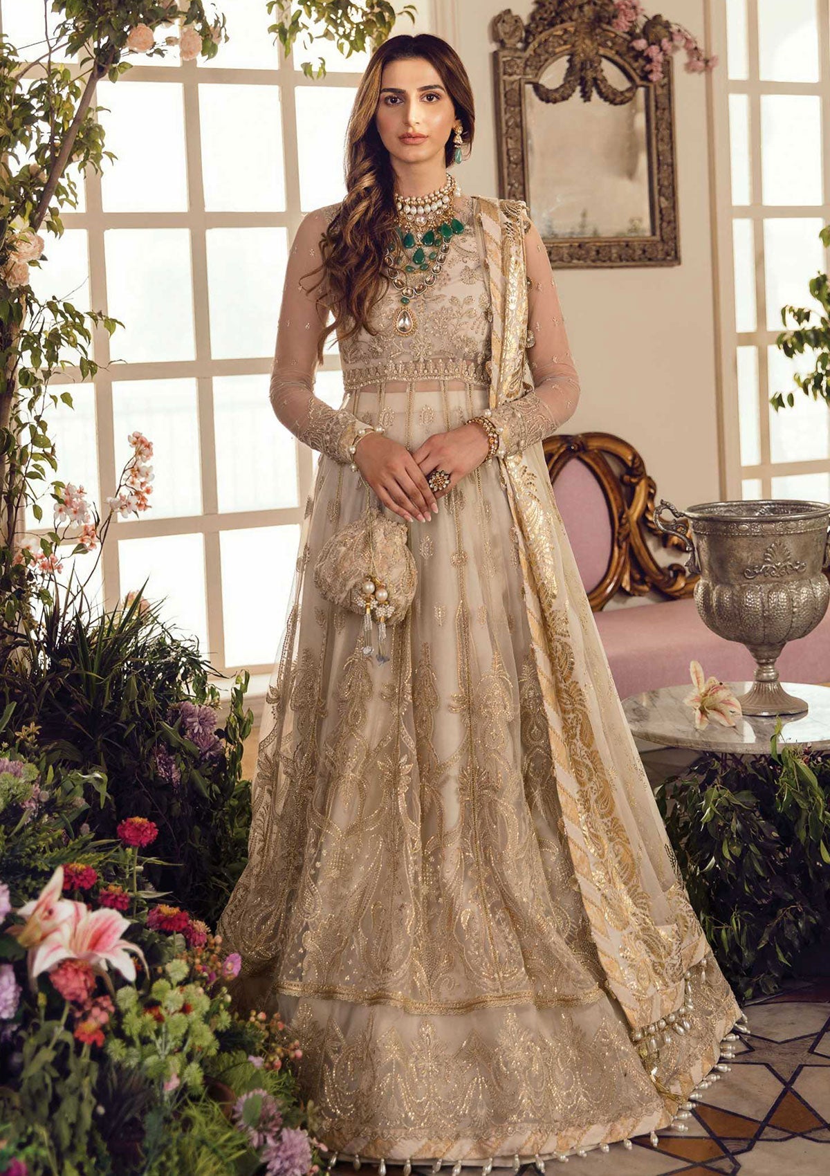 Formal Dress - Afrozeh - La Fuchsia - Wedding - Eveline - D#6 by Saleem Fabrics PK