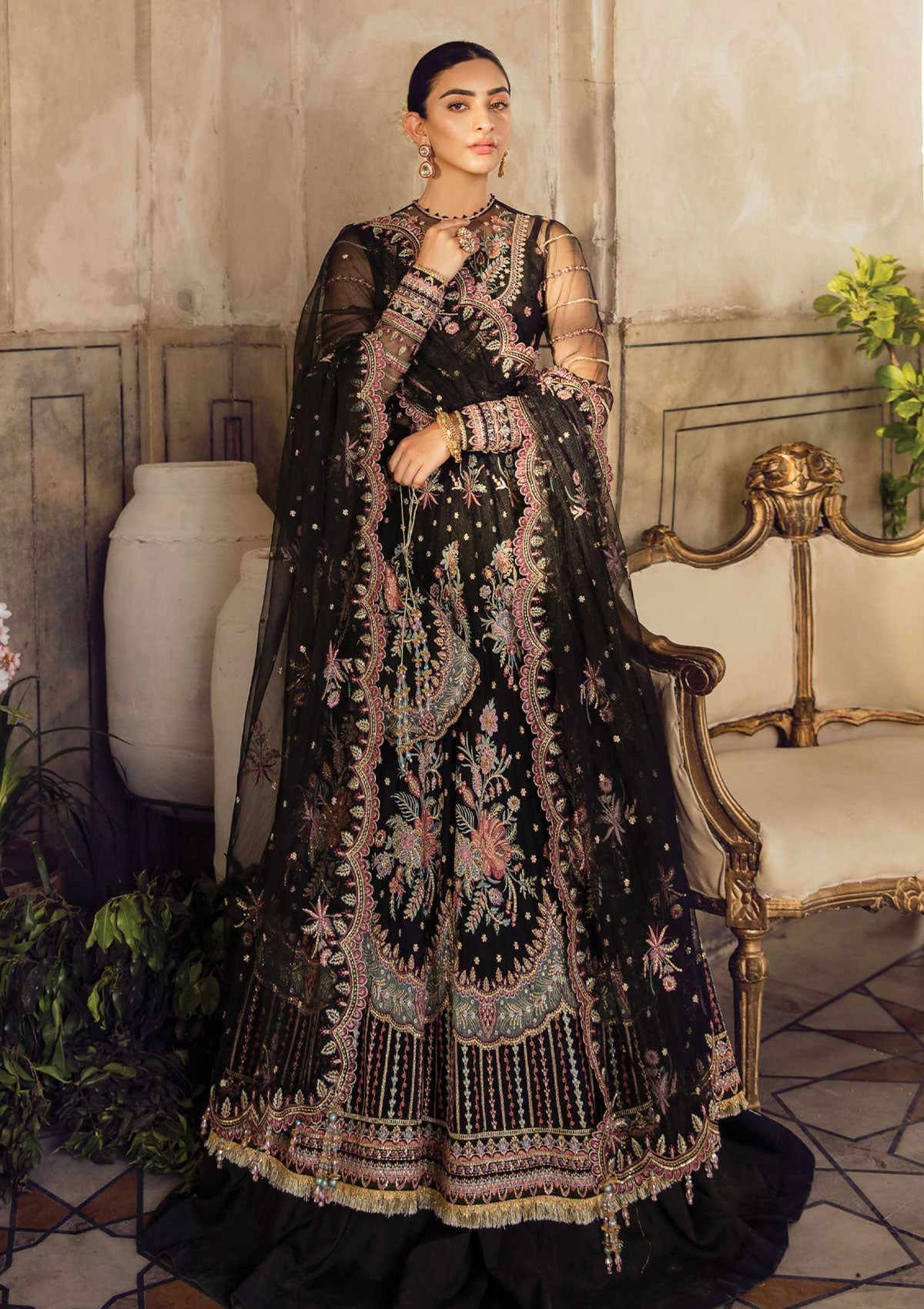 Formal Dress - Afrozeh - La Fuchsia - Wedding - Kezia - D#8 by Saleem Fabrics PK