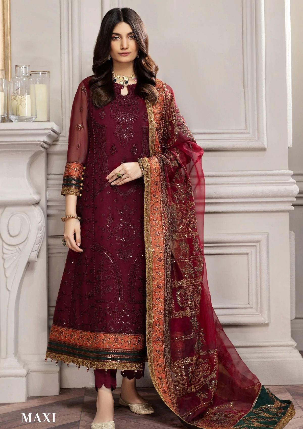 Formal Dress - Alizeh - Aqs-e-Dast - Mehlika - D#1 available at Saleem Fabrics Traditions