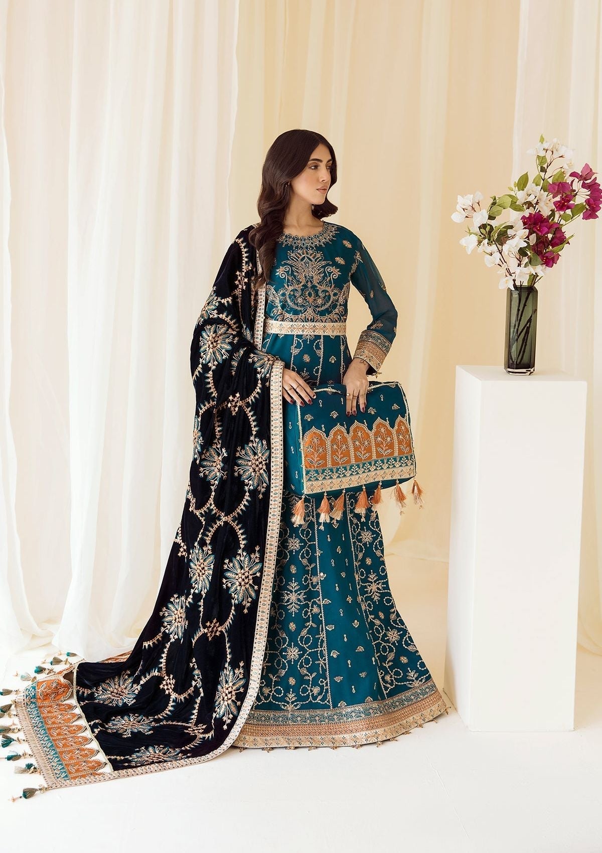 Formal Dress - Alizeh - Premium Velvet - D#2 (Dasht-E-Naz) available at Saleem Fabrics Traditions
