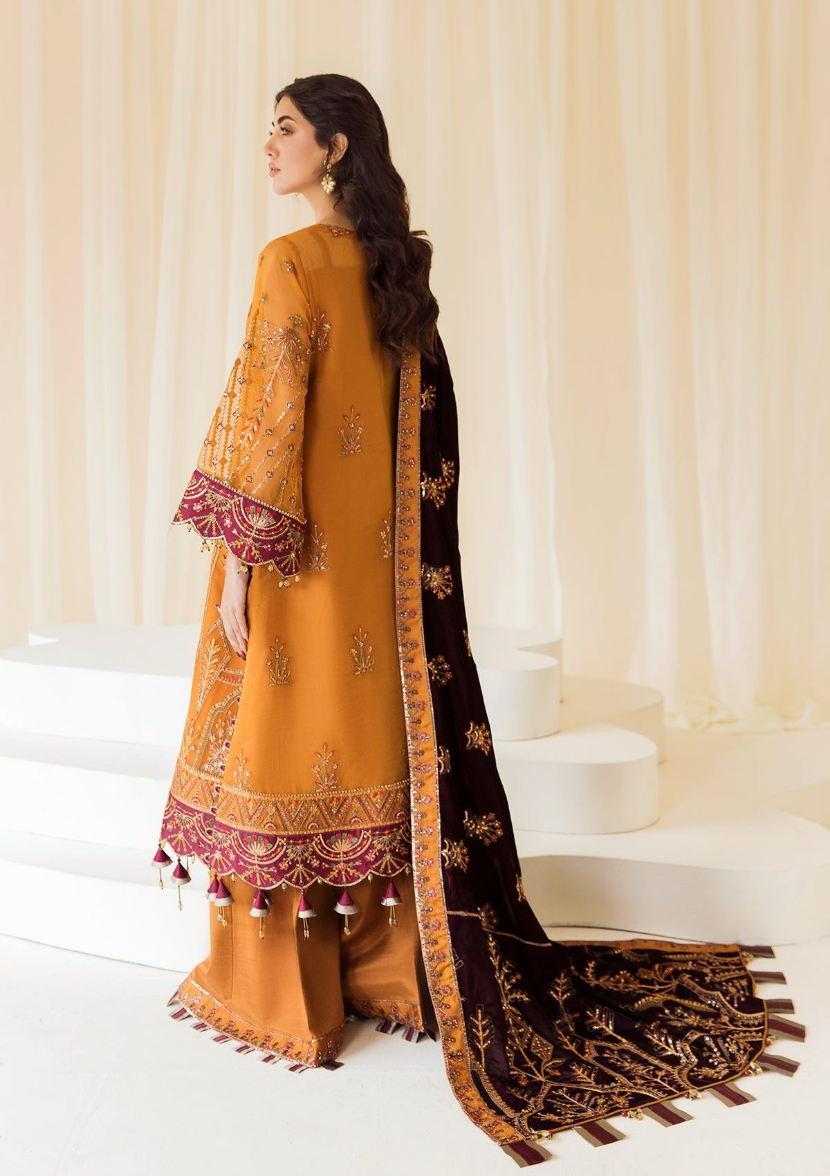 Formal Dress - Alizeh - Premium Velvet - D#3 (Zar Begum) available at Saleem Fabrics Traditions