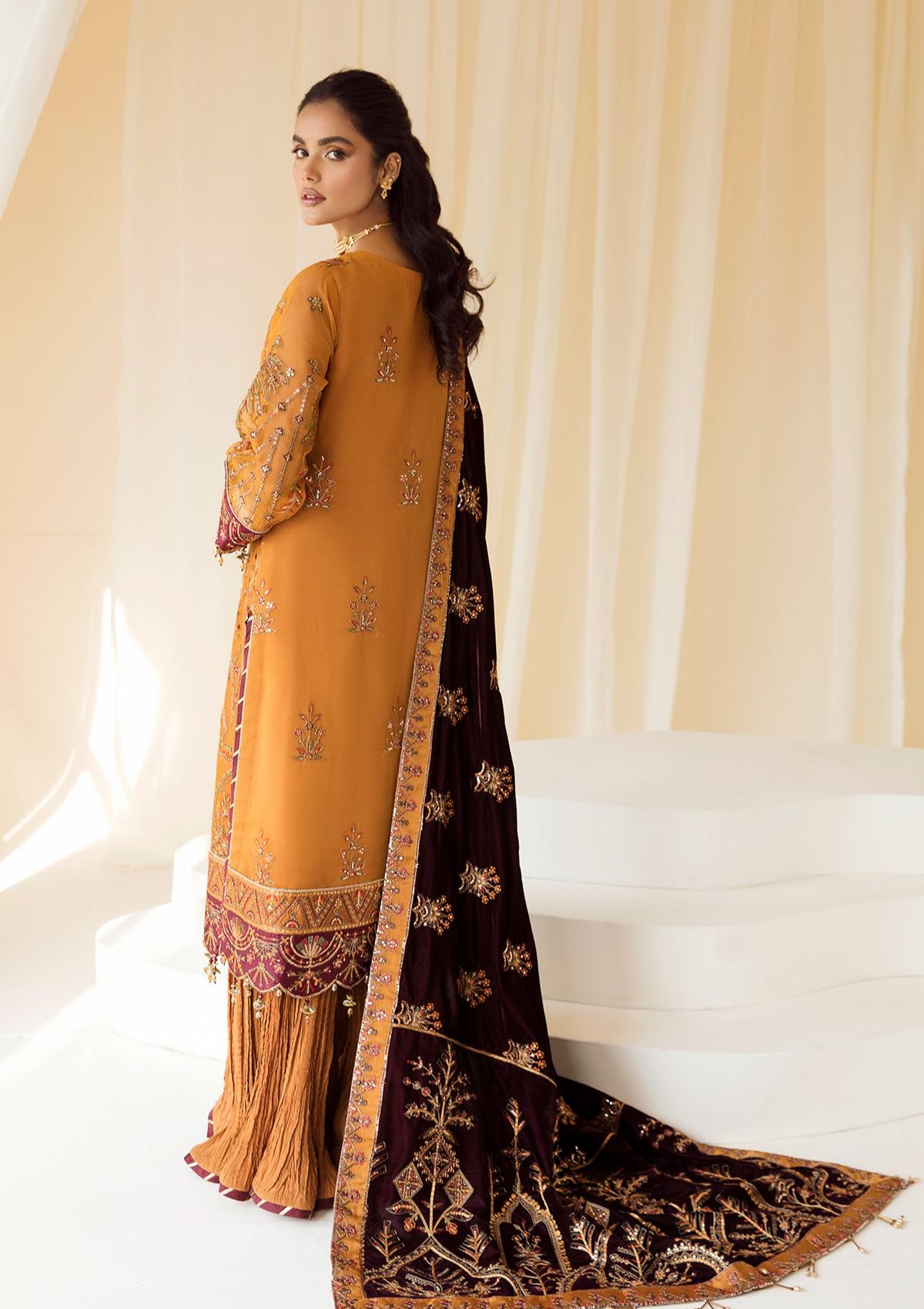 Formal Dress - Alizeh - Premium Velvet - D#3 (Zar Begum) available at Saleem Fabrics Traditions